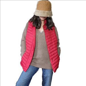 Puffer vest Down filled high neck Red color TALBOTS